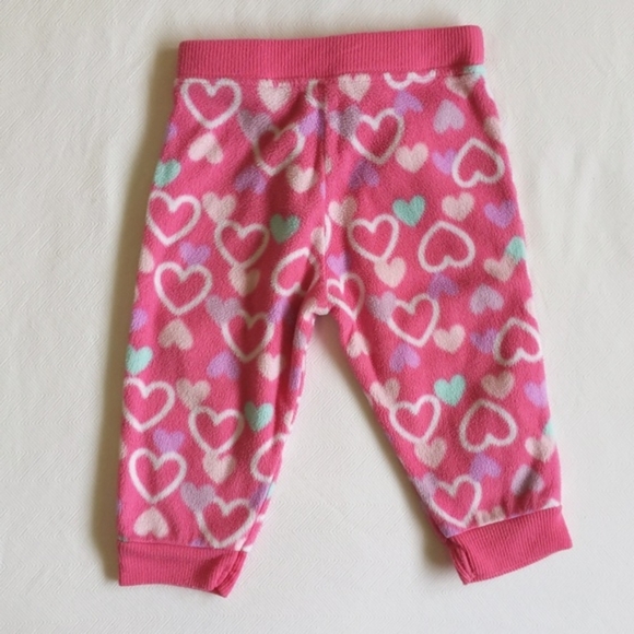 garanimals heart print fleece joggers pants 6-9 months baby girl - Picture 5 of 5